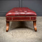 Large Red Buttoned Leather Footstool
