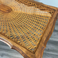 Coffee Table Vintage French Louis XV Cane Top Oak Carved Table LOT 3861