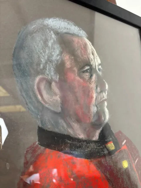 Framed Pastel Portrait of ‘Basil’ by Marion Tasker