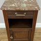 Bedside Table Antique French Style Oak Carved Marble Top Cabinet LOT 6601