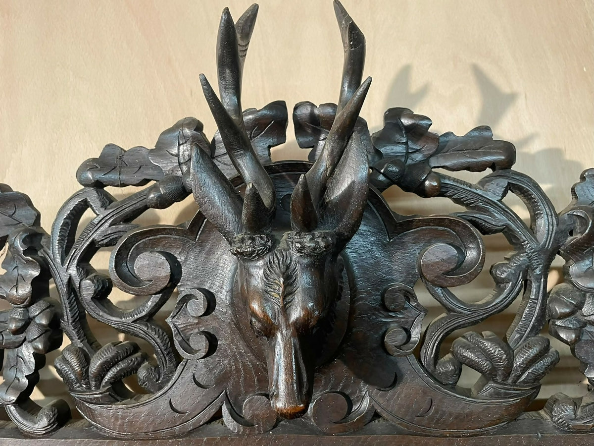 French Carved Oak Hunting Sideboard