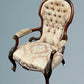 Victorian Walnut Open Armchair With Carved Decoration