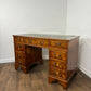 Reproduction Yew Wood Twin Pedestal Desk