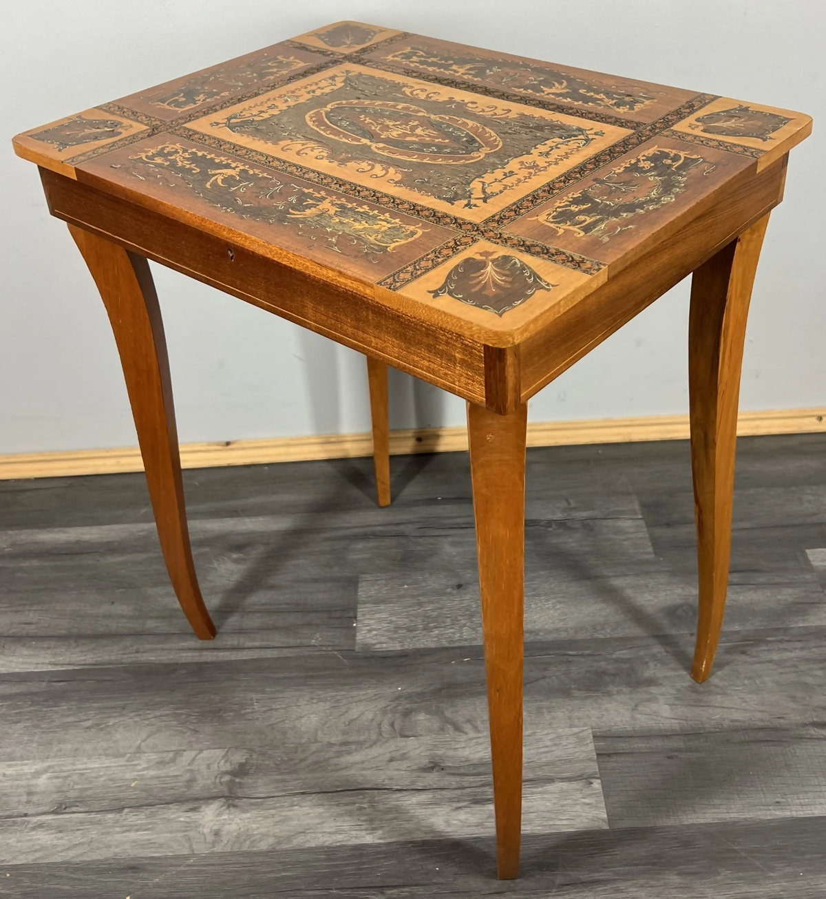 Jewellery Table Vintage French Marquetry Inlaid Music Box Cabinet LOT 24259