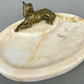 Tray Antique French Style Marble Brass Dog Decorative Display Tray LOT 6419