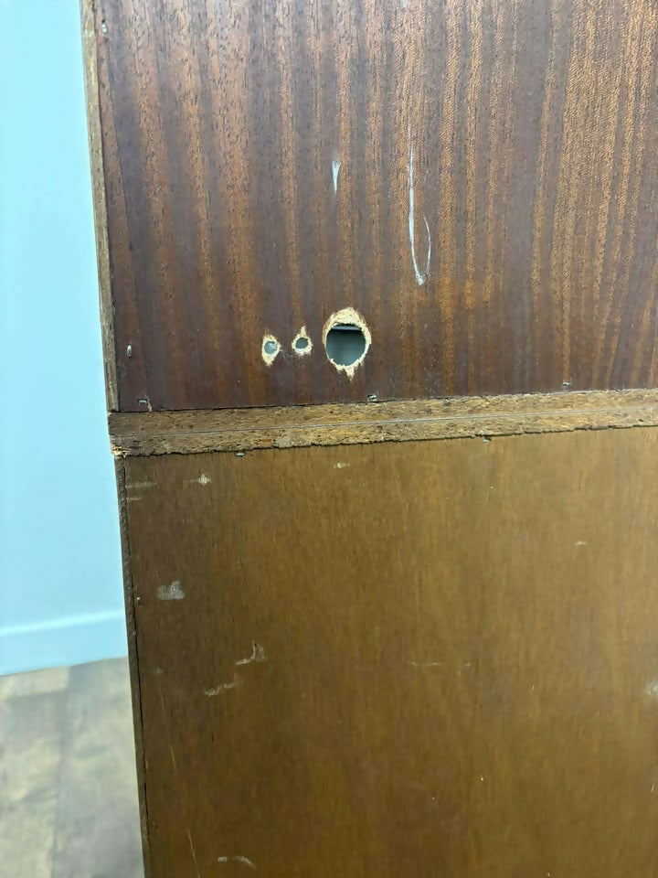 Reproduction Yew Concave Corner Cabinet