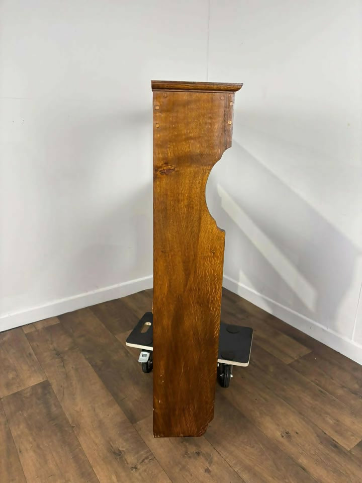 Vintage Oak & Mahogany Cross Banded Wall Shelves with Cupboards