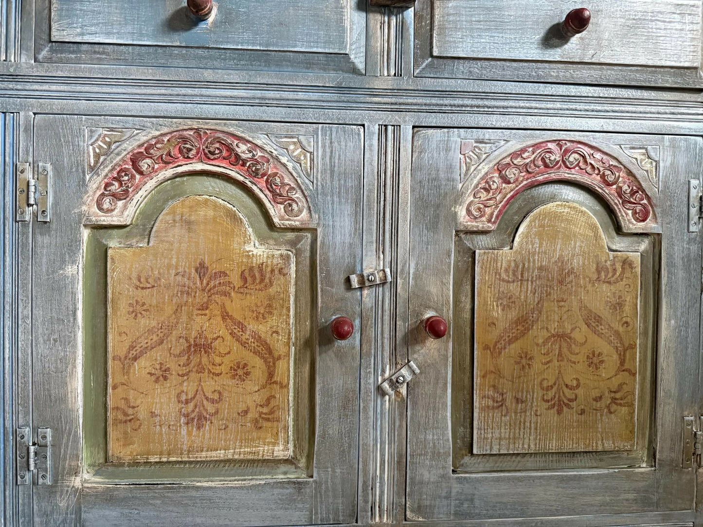 Blue hand painted vintage Sideboard /indian Sideboard