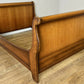 Bed Vintage French Style Sleigh Double Bed Frame Carved Headboard LOT 6411