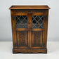 Bevan Funnell Reprodux Low Bookcase with 2 Shelves Leaded Glass FREE UK Delivery