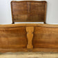 Bed Vintage French Louis XVI Oak Double Bed Frame Carved Headboard LOT 6382