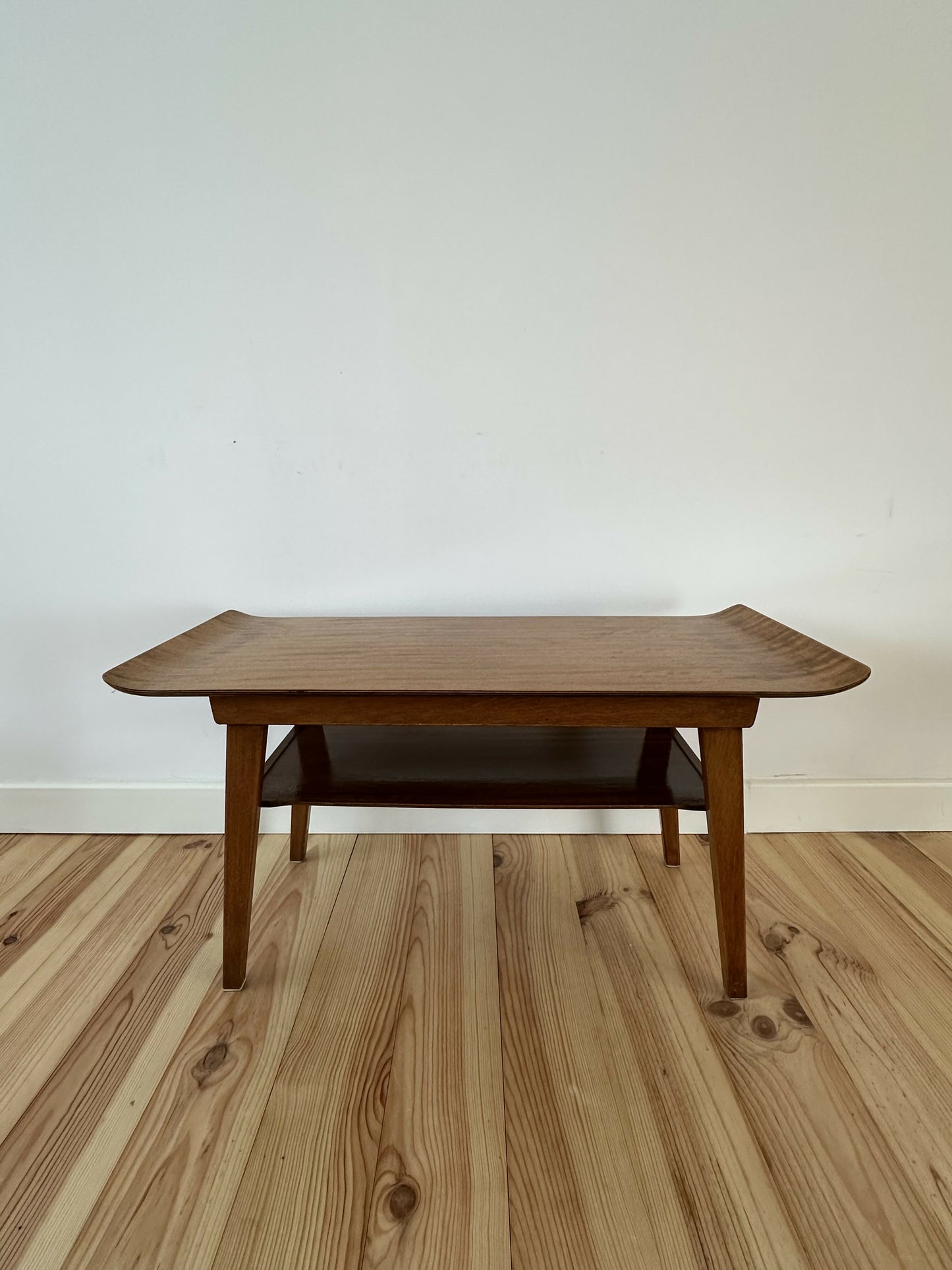 Horatio Myer & Co Bentwood Sleigh Teak And Beech Frame Mid Century Coffee Table