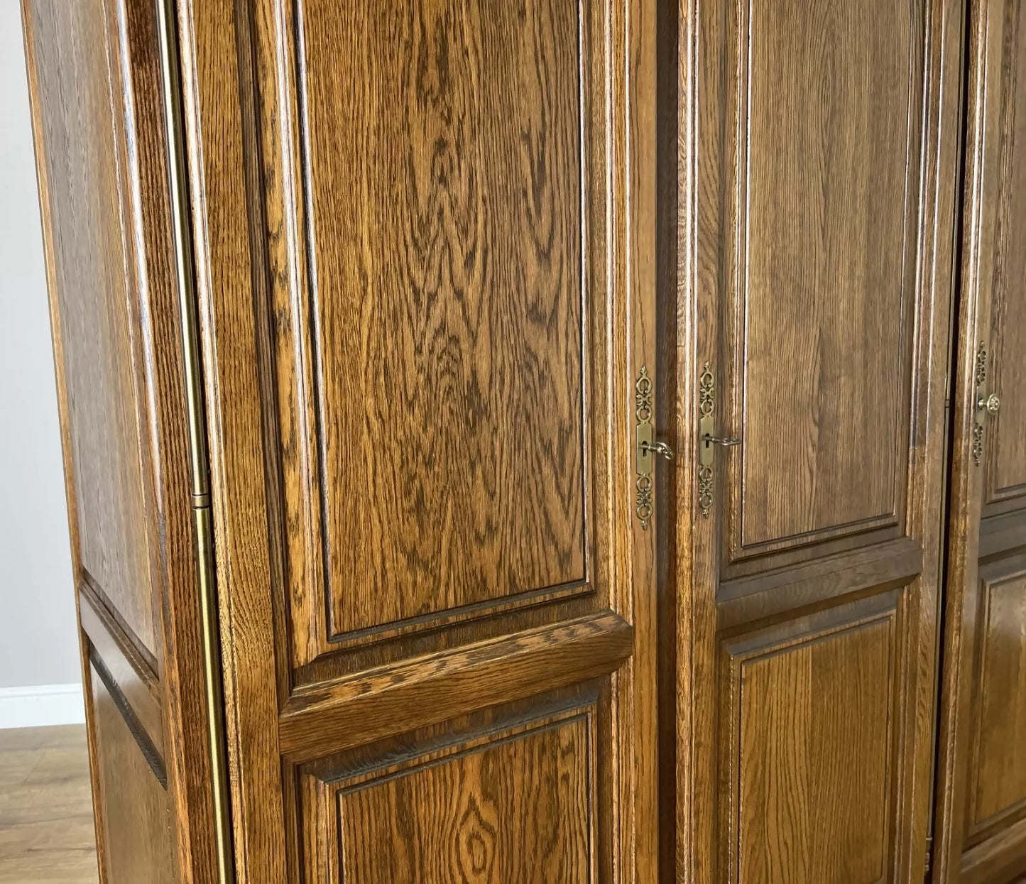Wardrobe Vintage French Style Five Door Carved Armoire Cabinet LOT 6130