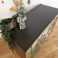 Black Mid-Century Modern MCM Stag Chest of Drawers with Jungle Decoupage