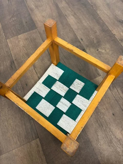Vintage Oak Framed Stool