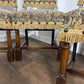 Set of Four Vintage Oak Upholstered Dining Chairs