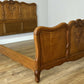 Bed Vintage French Louis XVI Oak Double Bed Frame Carved Headboard LOT 6379