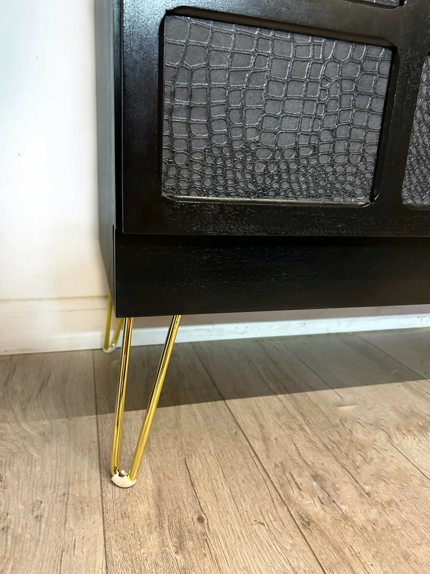 Nathan Sideboard, Cocktail Cabinet in Black and Gold