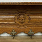 Coat Rack Vintage French Oak Wall Mounted 6 Hooks Carved Rack Hanger LOT 6304