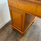 Reproduction Yew Twin Pedestal Desk with Leather Top
