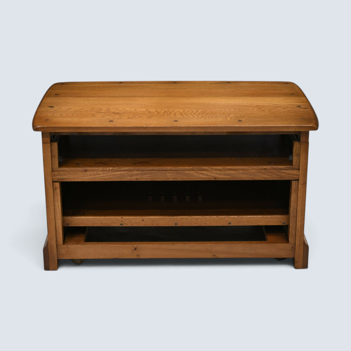 Ercol TV Video Stand Fall Front Video Store Golden Dawn Finish FREE UK Delivery*