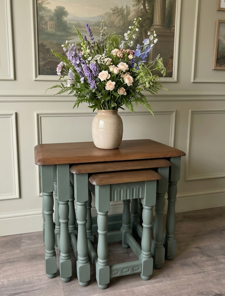 Vintage Old Charm Priory Collection Nest of Three Tables