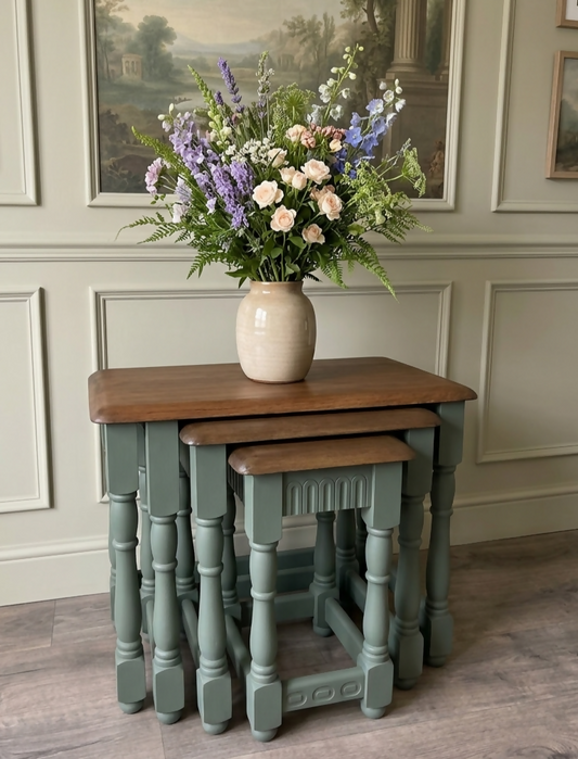 Vintage Old Charm Priory Collection Nest of Three Tables