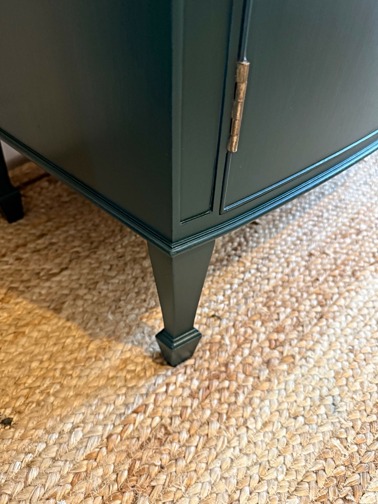Newly refurbished bow fronted sideboard solid Wood Green antique vintage