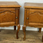 Pair of Bedside Tables Vintage French Louis Oak Nightstands Cabinets LOT 6307