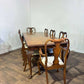 Large Burr Walnut Dining Table & Eight Queen Anne Style Chairsx