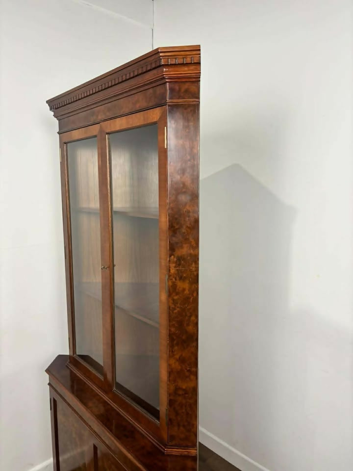 Reproduction Burr Walnut Corner Cabinet