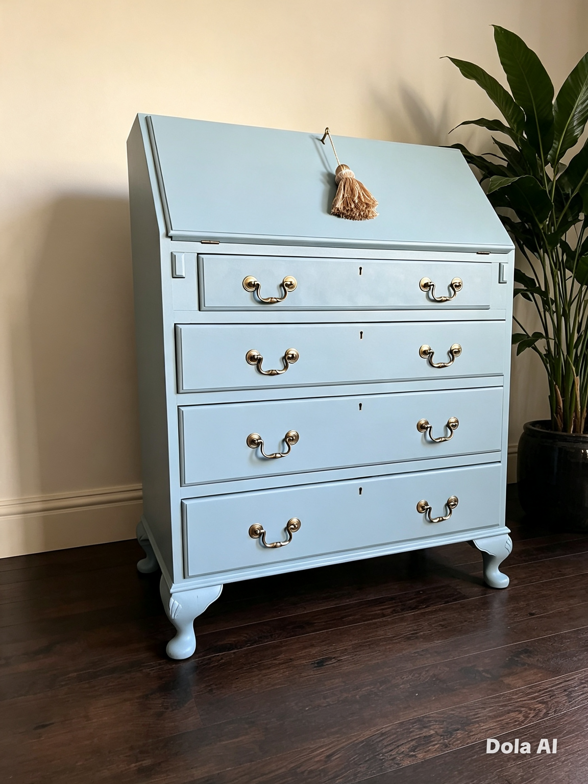 Blue Vintage Writing Bureau