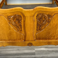 Bed Antique French Louis XVI Oak Double Bed Frame Carved Headboard LOT 3662
