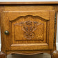 Pair of Bedside Tables Vintage French Louis Oak Nightstands Cabinets LOT 6308