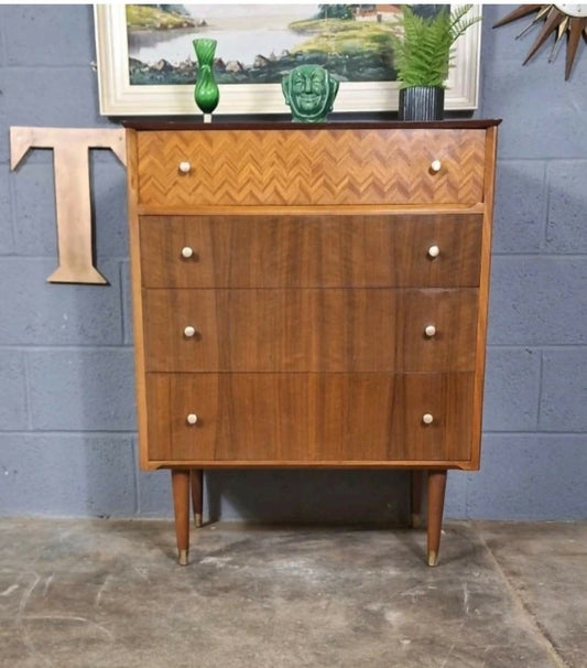 CHEST OF DRAWERS BY UNIFLEX ~ VINTAGE ~ MID CENTURY ~ REFURBISHED