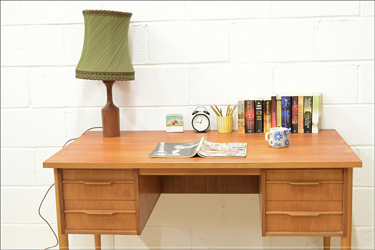 Vintage teak table lamp side lamp base (no shade!) mid century danish design