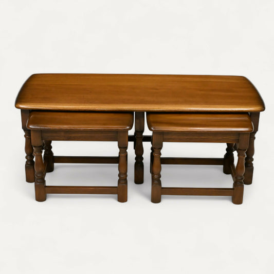 Ercol Nest Of Tables Long Coffee Table And 2 Side Tables GD FREE UK Delivery*. SBR10879/0109E
