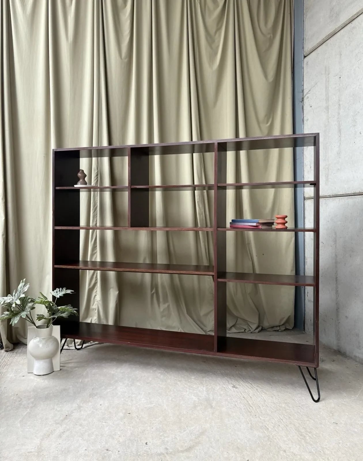 Vintage Mid Century Danish Rosewood Bookcase Shelving Wall Unit Retro Scandi R1069