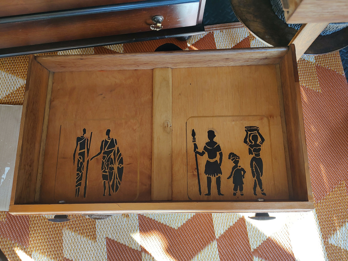 THE AFRICAN ASPECTS UPCYCLED - ONE-OFF FURNITURE ART “Echoes of Her” black, gold and copper bureau