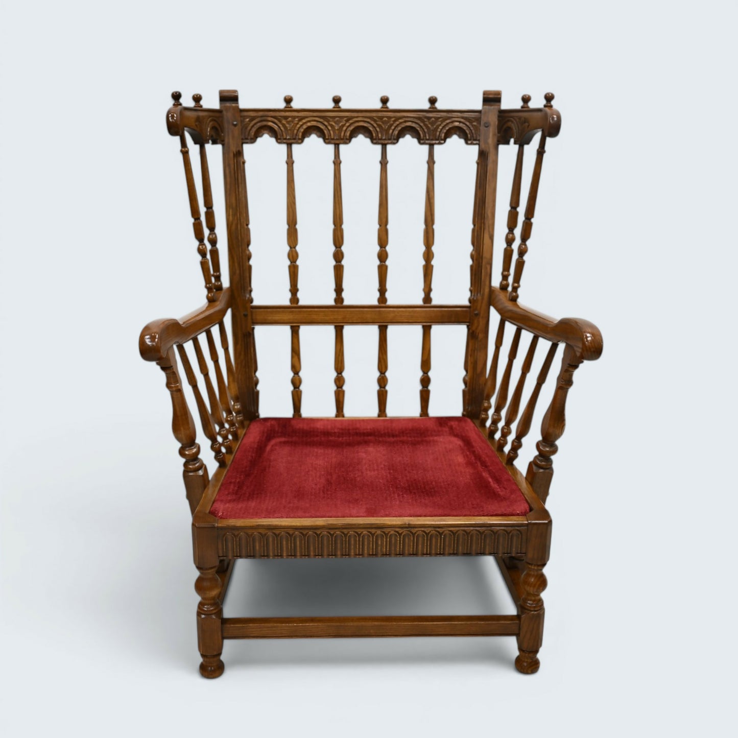 Ercol Cloister Wing Back Easy Fireside Armchair Red Golden Dawn *FREE Delivery
