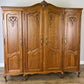 Wardrobe Vintage French Louis XVI Style Oak Four Door Carved Armoire LOT 6503