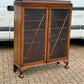 Vintage Mahogany Bookcase Display Cabinet With Adjustable Shelves