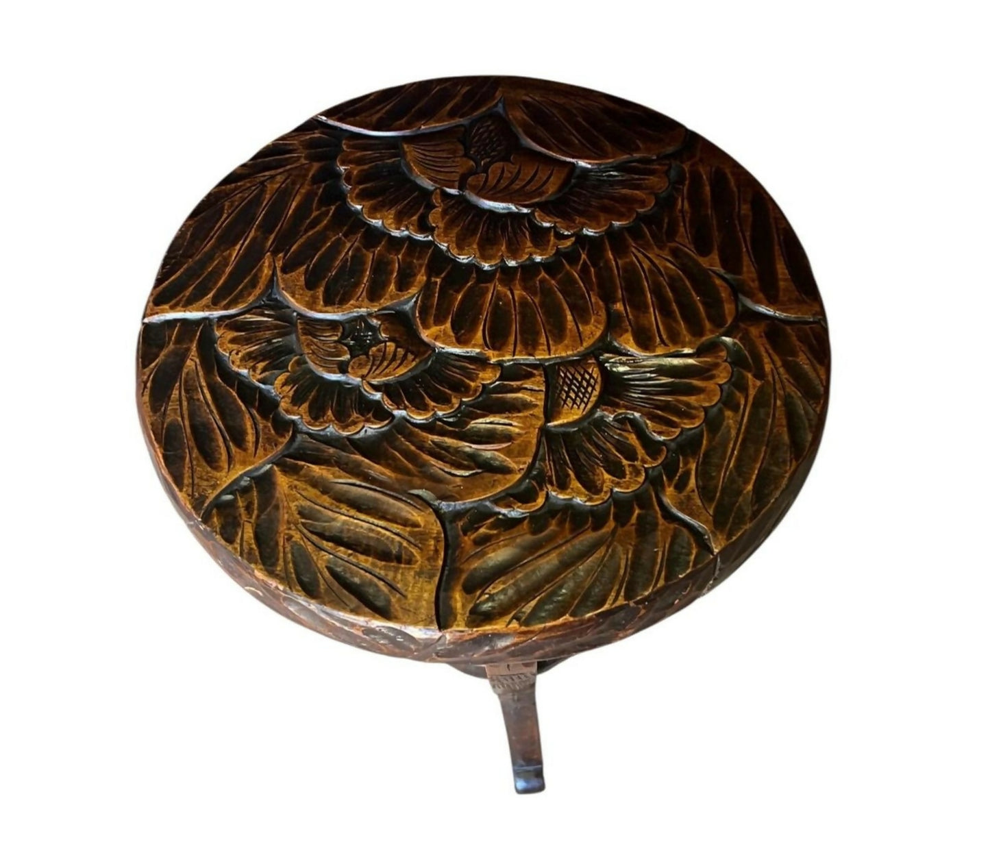 Liberty & Co. Antique Hand-Carved Side Table