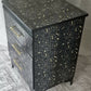 Luxe Black & Gold upcycled Leopard Print Bedside Tables | Art Deco Glam