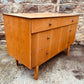 Mid-Century Teak Chest of Drawers – 4-Drawer Vintage Unit with Tapered Legs & Brass Knobs