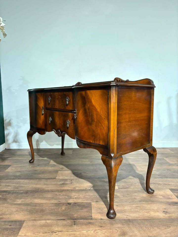 Vintage Queen Anne Style Figured Walnut Sideboard55