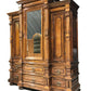 Antique Dutch Renaissance Breakfront Armoire Triple Wardrobe Hall Linen Cupboard