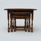 Old Charm Oval Nest of Tables in Tudor Brown Model 1990 VGC FREE UK Delivery