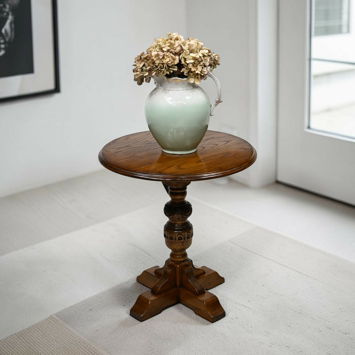 Old Charm Wine/Side Pedestal Table Light Oak Model 2428 FREE Delivery*