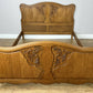 Bed Vintage French Louis XVI Double Bed Frame Oak Carved Headboard LOT 6459